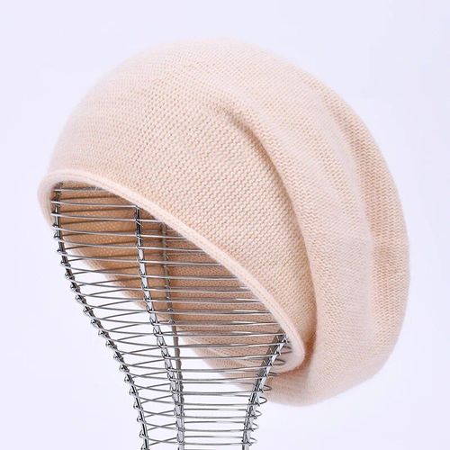 Bonnet Tricoté En Laine De Cachemire Solide Pour Femme,Bonnet De Haute Qualité Pour Fille,Bonnet D'hiver Chaud Pour L'extérieur