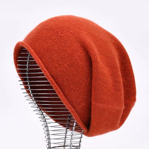 Bonnet Tricoté En Laine De Cachemire Solide Pour Femme,Bonnet De Haute Qualité Pour Fille,Bonnet D'hiver Chaud Pour L'extérieur
