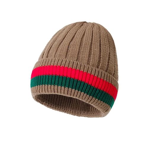 Bonnet Épais À Rayures En Laine Et Coton Pour Femme,Chaud,De Marque,Pour Couple,Collection Hiver-Automne 2020