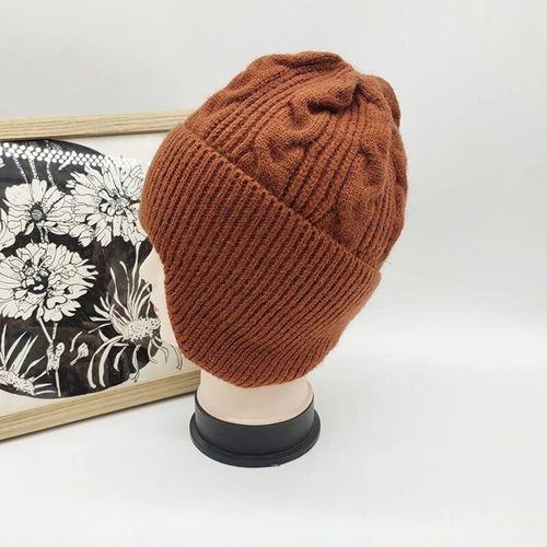 Bonnets Tricotés En Laine Pour Femmes,Chapeau Chaud,Épais,Décontracté,Hiver