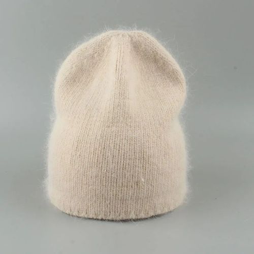 Bonnet En Fourrure De Lapin Pour Femme,Bonnet Chaud,Couvre-Chef Adulte,Monochrome,Fourrure,Mode,Automne,Hiver