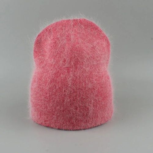 Bonnet En Fourrure De Lapin Pour Femme,Bonnet Chaud,Couvre-Chef Adulte,Monochrome,Fourrure,Mode,Automne,Hiver