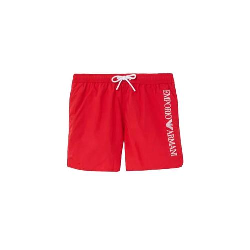 Maillot De Bain Emporio Armani Logo Brodé Homme Rouge