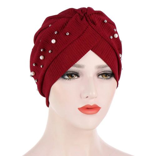 Petit Bonnet À Manches Avec Perles,De Couleur Unie,Européenne Et Américaine