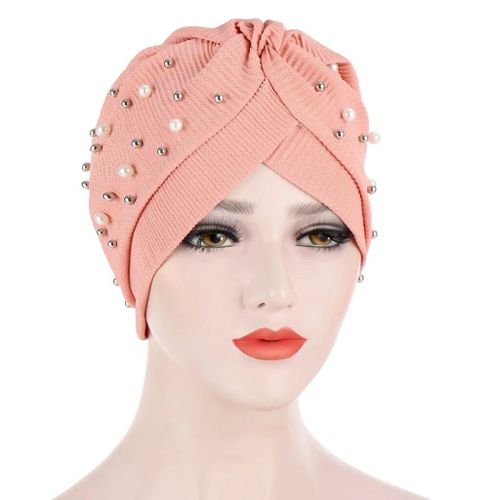 Petit Bonnet À Manches Avec Perles,De Couleur Unie,Européenne Et Américaine