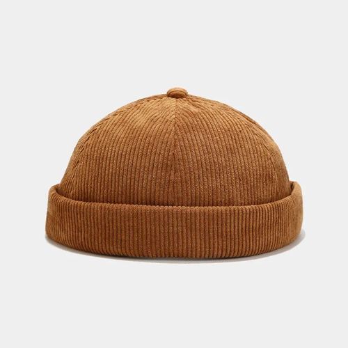 Casquette Docker Vintage Pour Hommes Et Femmes,Chapeau Sans Bord,Bonnet Respirant,Chapeaux En Velours Côtelé,Réglable,Monochromatique,Propriétaire,Casquette De Marin,Automne 2023