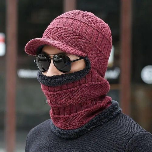 Chapeau D'hiver À Visière Épaisse Pour Hommes Et Femmes,Cache-Oreilles Chauds,Crânes,Bonnets,Écharpe En Laine,Casquettes,Cyclisme,Ski,Masque,Cagoule,Bonnet