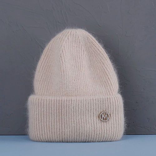 Bonnet En Fourrure De Lapin Véritable Pour Femme,Bonnet Chaud,Couvre-Chef Adulte,Monochrome,Mode,Savoir Chaud,Hiver,2023
