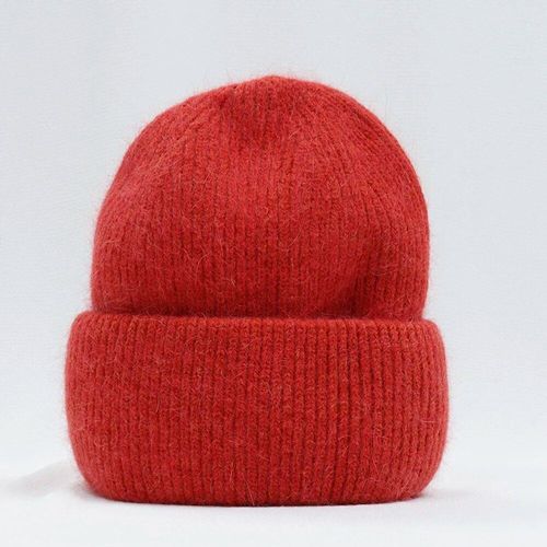 Bonnet En Fourrure De Lapin Véritable Pour Femme,Bonnet Chaud,Couvre-Chef Adulte,Monochrome,Mode,Savoir Chaud,Hiver,2023