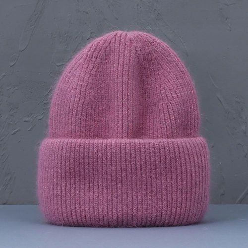 Bonnet En Fourrure De Lapin Véritable Pour Femme,Bonnet Chaud,Couvre-Chef Adulte,Monochrome,Mode,Savoir Chaud,Hiver,2023