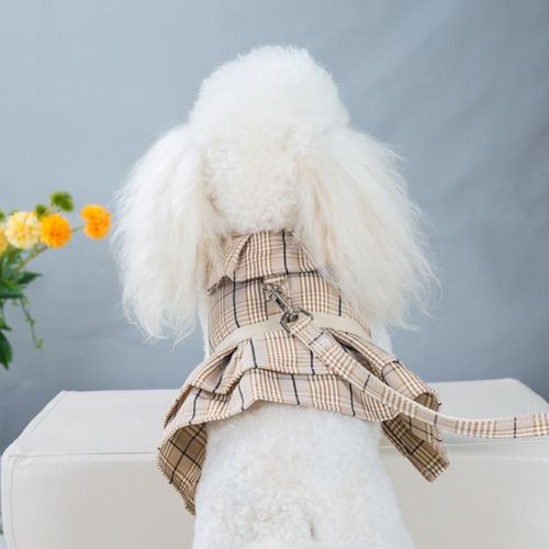 Robe D'été En Coton Pour Chien,Vêtement Pour Animaux De Compagnie,Jupe,Chiot,Printemps - Type Brown Skirt-M