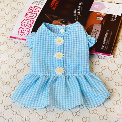 Robe D'été Pour Animaux De Compagnie,Petite Marguerite,Vêtements Pour Petits Et Moyens Chiens,Chiot - Type Blue-S
