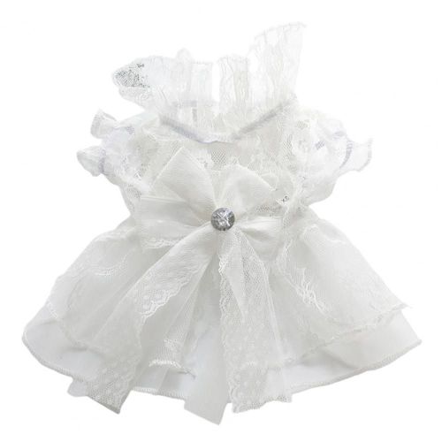 Robe De Mariée En Dentelle Pour Chien,Robe Moelleuse Pour Chiot,Design Respirant,Blanc,Été - Type White-Xs