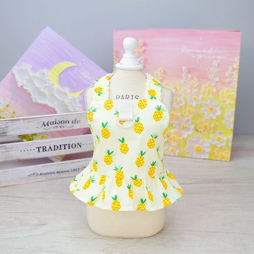 Jupe De Princesse Mignonne À Bordure Florale Pour Chien,Écharpe,Festival D'été,Robe De Soirée,Vêtements Pour Chiot,Animal De Compagnie,Petit Chien - Type Yellow-S