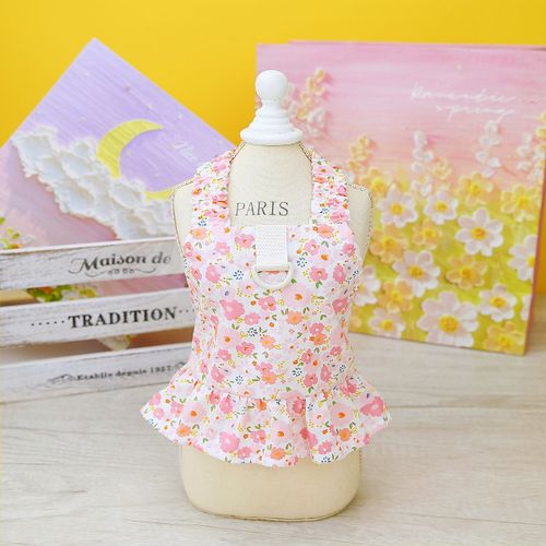 Jupe De Princesse Mignonne À Bordure Florale Pour Chien,Écharpe,Festival D'été,Robe De Soirée,Vêtements Pour Chiot,Animal De Compagnie,Petit Chien - Type Rose-Xl