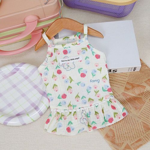 Fleur Book Ine Impression Chien Robe D'été Cool Confort Chiot Glaazole Pet Jupe Teddy Deux Jambes Vêtements S-Xxl - Type 2-M