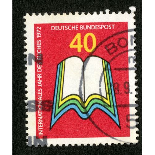 Timbre Oblitéré Deutsche Bundespost, Internationales Jahr Des Buches 1972, 40