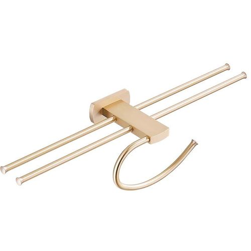 Support Mural En Laiton Brossé,Étagère Pour Serviettes De Toilette,Support De Rangement Pour Accessoires De Salle De Bain - Type Pole Towel Rack