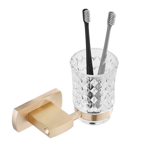 Support Mural En Laiton Brossé,Étagère Pour Serviettes De Toilette,Support De Rangement Pour Accessoires De Salle De Bain - Type Single Cup Holder