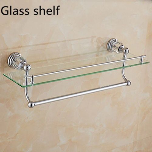Ensemble D'accessoires De Luxe En Cristal,Porte-Brosse De Toilette En Céramique,Porte-Papier Mural,Étagère D'angle Argentée - Type Glass Shelf A