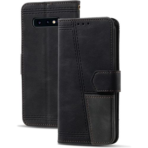 Coque Compatible Avec Galaxy S10e, Portefeuille Housse En Cuir Pu Pour Samsung Galaxy S10e, Magnetique Antichoc Flip Coque, Noir