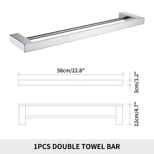 Haute Qualité En Acier Inoxydable Accessoires De Salle De Bain Étagère Murale Serviette Bar Rack Rail Toilette Brosse Holder Rouleau Papier Holder Savon Vaisselle Robe - Type Double Towel Bar