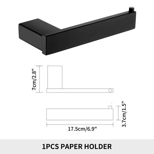 Crochet Noir En Acier Inoxydable Hotowel T1,Porte-Papier Poli,Porte-Papier,Étagère Murale Pour Toilettes - Type Paper Holder