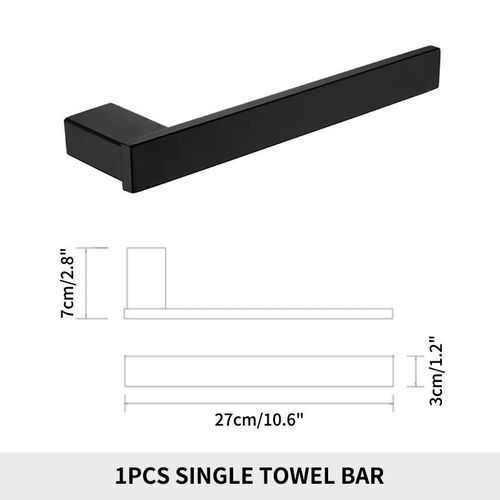 Crochet Noir En Acier Inoxydable Hotowel T1,Porte-Papier Poli,Porte-Papier,Étagère Murale Pour Toilettes - Type Towel Ring