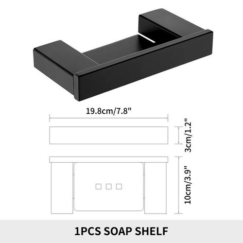 Crochet Noir En Acier Inoxydable Hotowel T1,Porte-Papier Poli,Porte-Papier,Étagère Murale Pour Toilettes - Type Soap Dish