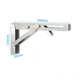 2 Supports De Support En Acier Inoxydable,Réglables,Montage Mural,Banc,Table,Étagère,Support Triangulaire Pliable - Type D