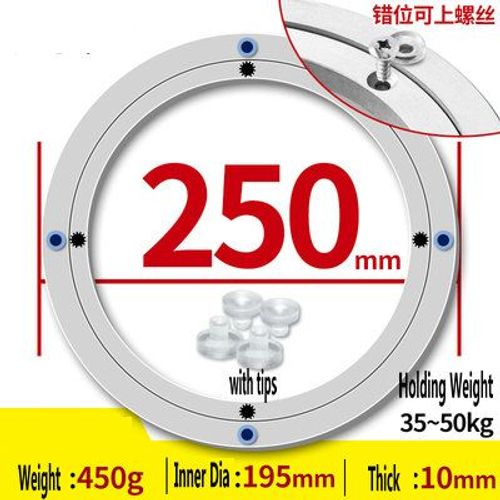 Hq Mm01-Roulement Colorable Pour Table À Manger,Conception Malmatch À Deux Couches,Infraction Silays Euse Robuste,Alliage Lazy Susan,Percussion Ronde - Type 10inch 25cm Od