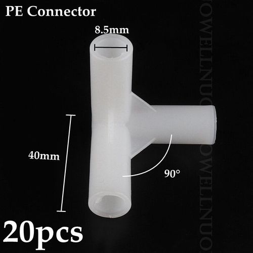 Joint En Plastique Pe Pour Garde-Robe,Porte-Chaussures,Tente,Bricolage,Squelette,Raccords De Tube,Adaptateur De Tuyau,8mm Pe Tee Connecteur Coude Crochet - Type 8l5mm 3 Way 20pcs