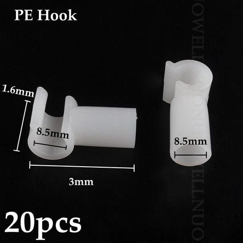 Joint En Plastique Pe Pour Garde-Robe,Porte-Chaussures,Tente,Bricolage,Squelette,Raccords De Tube,Adaptateur De Tuyau,8mm Pe Tee Connecteur Coude Crochet - Type 8l5mm Hook 20pcs