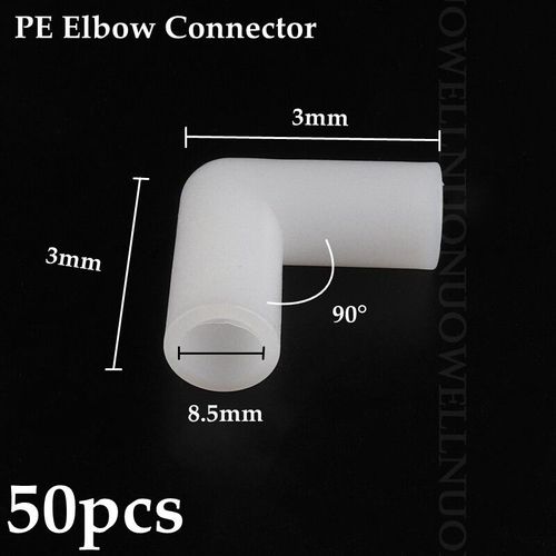 Joint En Plastique Pe Pour Garde-Robe,Porte-Chaussures,Tente,Bricolage,Squelette,Raccords De Tube,Adaptateur De Tuyau,8mm Pe Tee Connecteur Coude Crochet - Type 8l5mm Elbow 50pcs