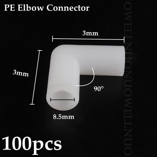 Joint En Plastique Pe Pour Garde-Robe,Porte-Chaussures,Tente,Bricolage,Squelette,Raccords De Tube,Adaptateur De Tuyau,8mm Pe Tee Connecteur Coude Crochet - Type 8l5mm Elbow 100pcs
