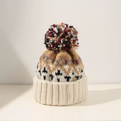 Bonnet En Cachemire Avec Pompon Pour Femme,Skullies En Laine,Bonnets En Acrylique,Chaud,Ski,Automne,Hiver