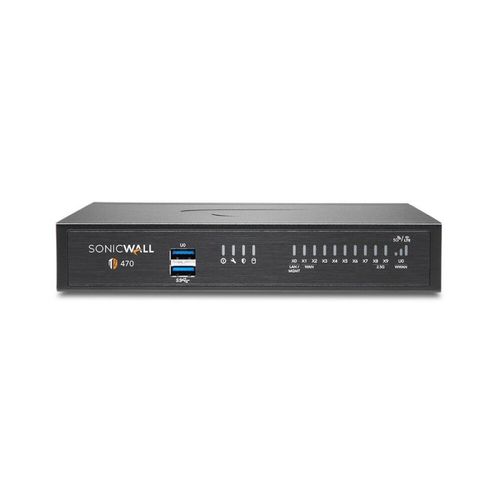 SonicWall TZ470 - Essential Edition - dispositif de sécurité - 1GbE, 2.5GbE - Programme SonicWALL Secure Upgrade Plus (2 ans d'option) - bureau