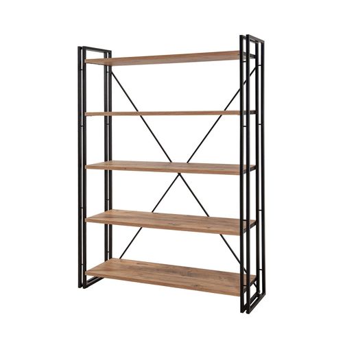 Bibliothèque Effet Bois Beige, Noir 130x35 Cm