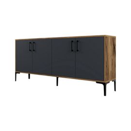 Buffet Effet Bois Beige, Anthracite 180x35 Cm