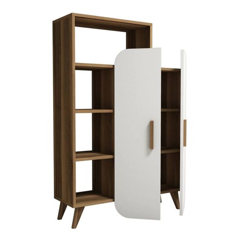 Buffet Effet Bois Beige, Blanc 90x32 Cm