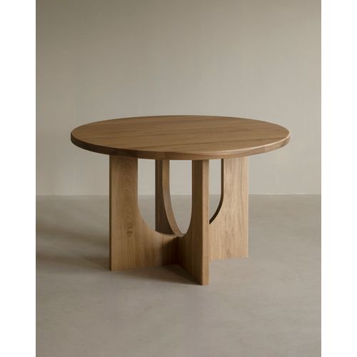 Table À Manger Ronde En Bois Massif De Peuplier 140x75cm