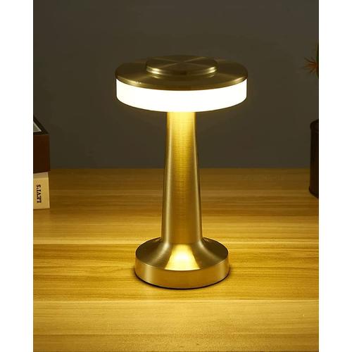 Lampe de Table LED Portable, Veilleuse sans Fil à Contrôle Tactile  Rechargeable pour Bar Restaurant Café Chambre Lampe de Chevet,gold