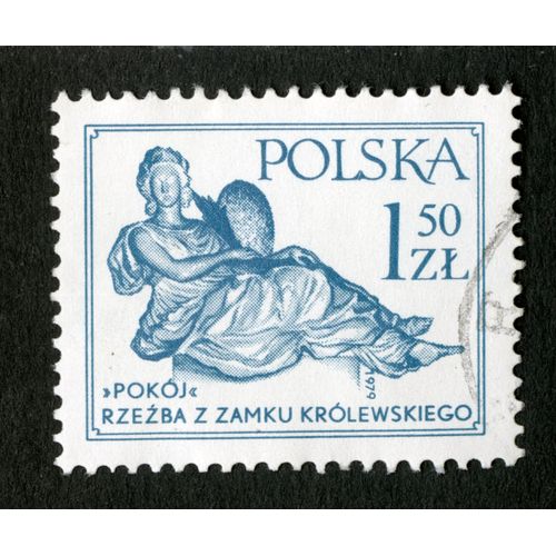Timbre Oblitéré Polska, Pokoj, Rzezba Z Zamku Krolewskiego, 1979, 1.50 Zl