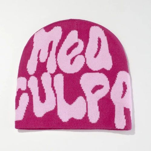 Mea Culpa Kpop Wool Skullies Hoods,What's In Fashion Bonnets,Hat For Women,Men Couple,Lady Caps,Y2k