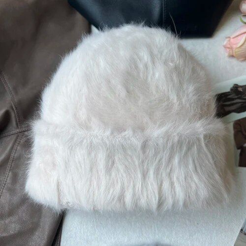 Bonnets En Fourrure De Lapin Pour Femmes,Bonnet Coupe-Vent Femme,Casquette Skullies,Doux,Chaud,Moelleux,Angora,Hiver,Y2k,Nouvelle Mode,2023