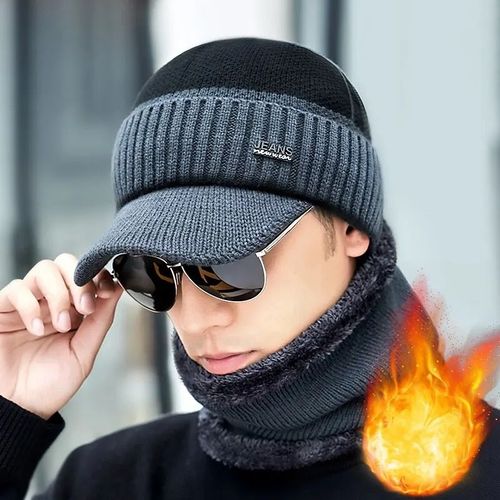 Chapeau En Laine Acrylique Pour Les Hommes Et Les Hommes,Protection Contre Le Froid Et La Chaleur En Plein Air,
