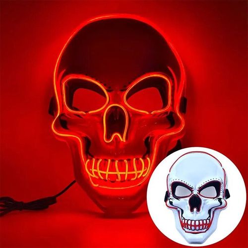 Purification Halloween Adulte Masque Mascarade Cosplay Masque Masque D'horreur Crâne Lumineux À Lumière Froide