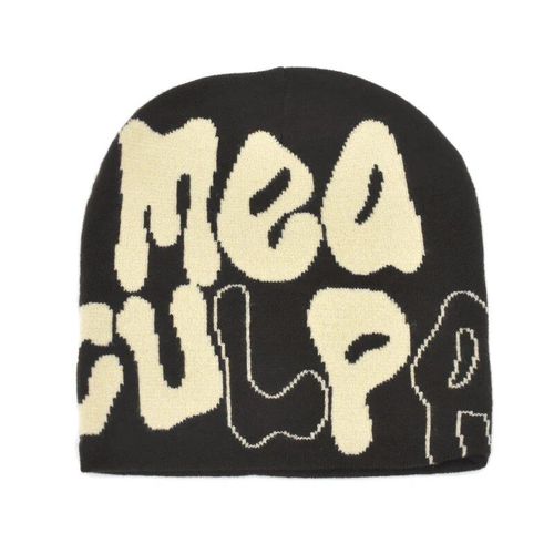 Mea Culpa Kpop Wool Skullies Hoods,What's In Fashion Bonnets,Hat For Women,Men Couple,Lady Caps,Y2k