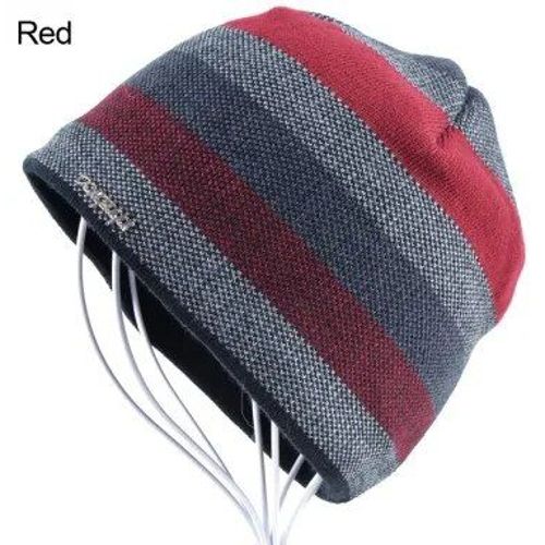 Bonnet Skullies En Laine Pour Hommes,Bonnet D'hiver,Bonnet En Velours,Chapeaux De Sport À Rayures,Thunicef