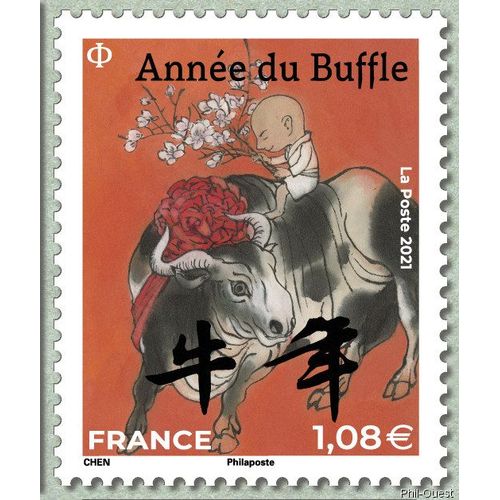 France 2021, Très Beau Timbre Neuf** Luxe Yvert 5468, Astrologie, Nouvel An Chinois, Année Du Buffle, Petit Format.